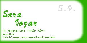 sara vozar business card